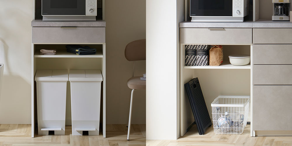 ダストボックスが使いやすいオープン収納