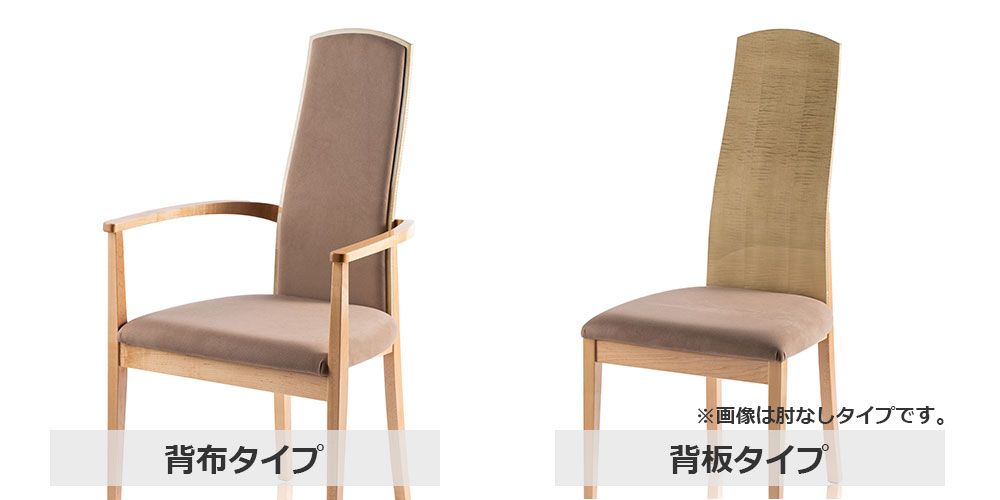 選べる背布タイプと背板タイプ