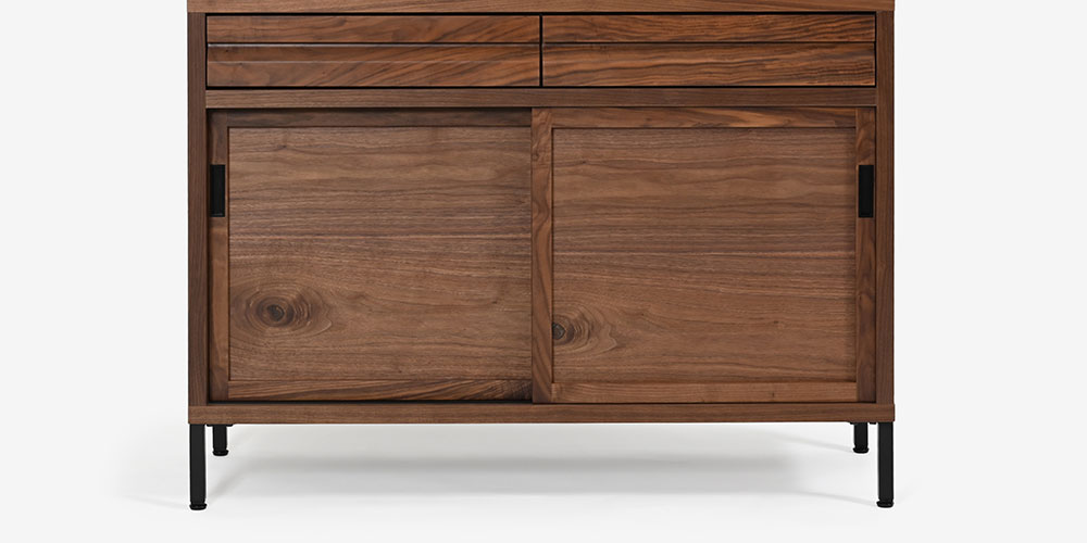 RE.カウンター幅120・WN色・下台板戸