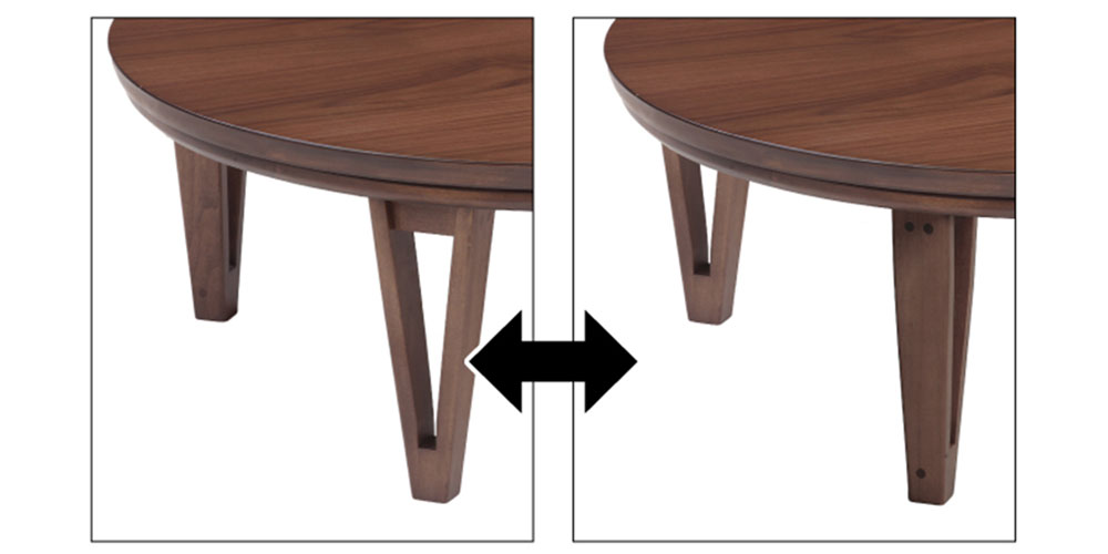 こたつ「アーバン」ブラウン色の向きを変えられる脚