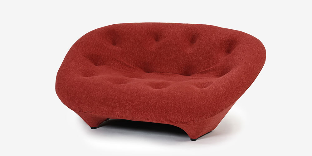 ラブソファ「ロゼプルム」プチ2人掛け 幅170cm 布＃RG480の斜め