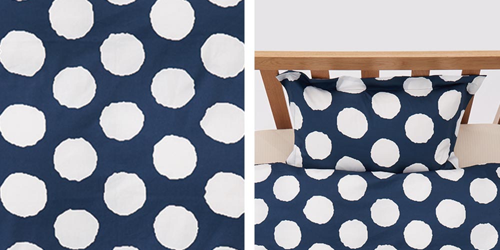 まくらカバー「URBANE CASA ドット」ネイビー