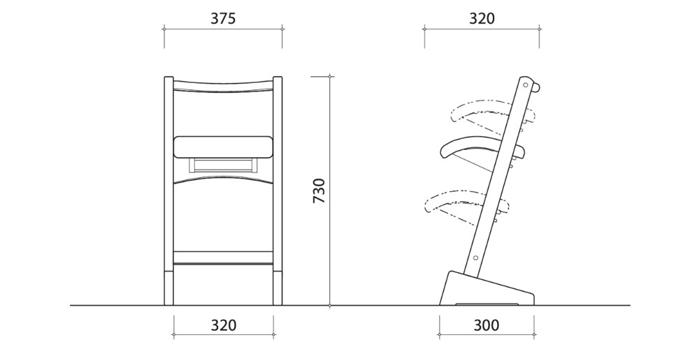 「パロットチェア」のサイズ詳細