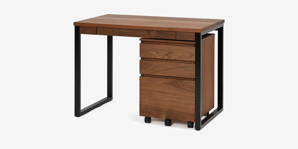 デスク「WIN ウィン WIDE100SL-WN」とデスクドロワーズ「VEGET ベジット VGDD-N-WN」の組合わせ