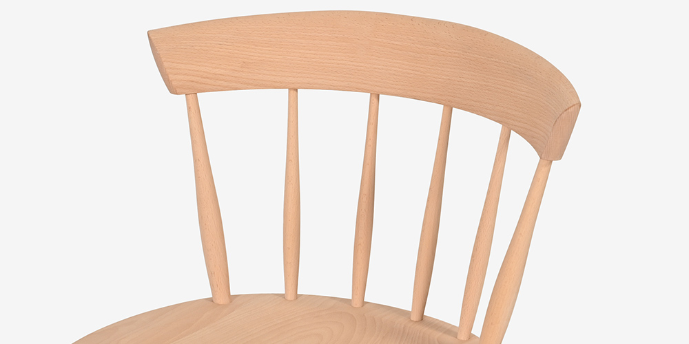 ダイニングチェア 「トリート」SC6F オーク材 NM色の背もたれ画像