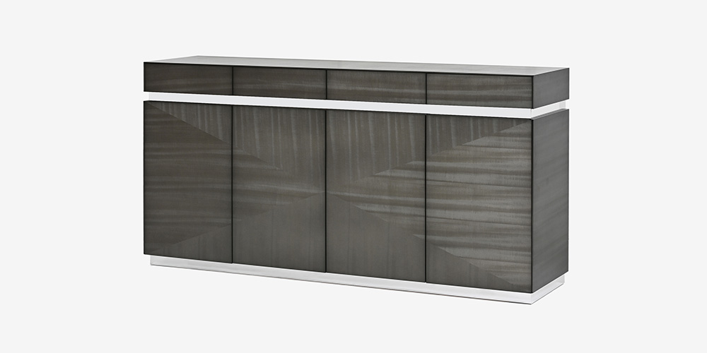 サイドボード「デコレ2」の突板張りが美しいデザイン