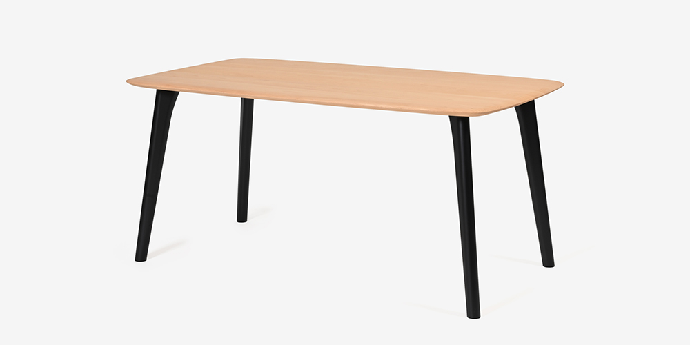 ダイニングテーブル 「トリート ODT83F」ブナ材 天板 NM色/脚 BP色の斜め画像