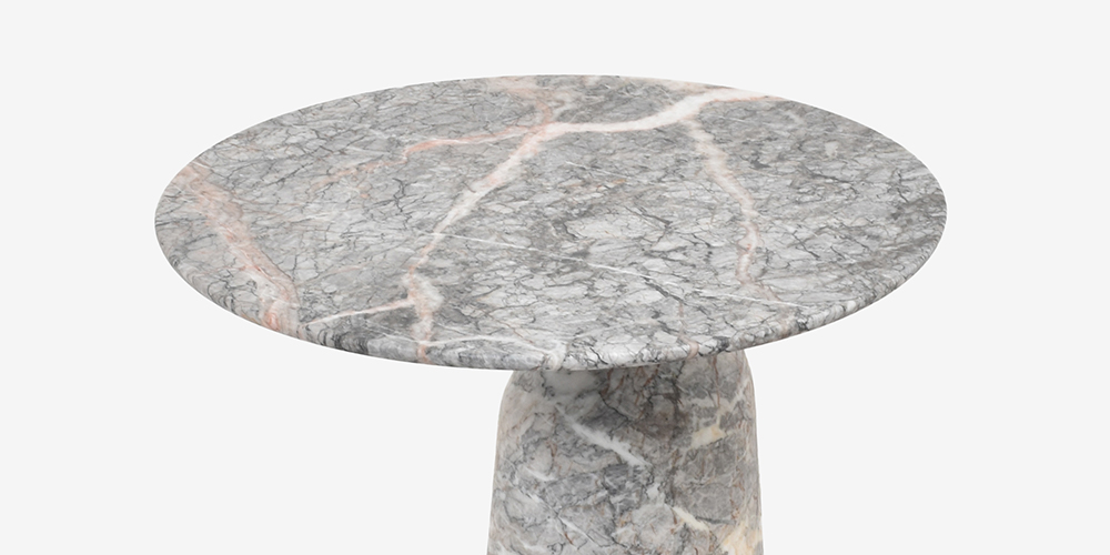 サイドテーブル「Ilary イラリー 52」丸52cm 大理石フィオールディペスコ 天板画像