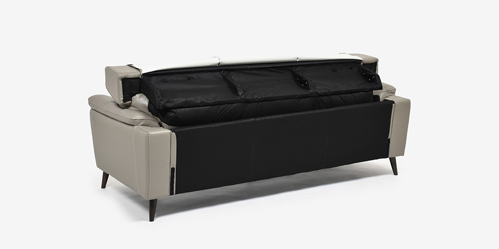 ソファ 3人掛け「ワルツ」幅206cm 半革#J-772A トープ色 ノックダウン時の画像