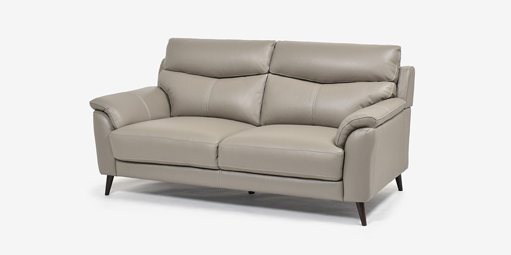 ソファ 2.5人掛け「ワルツ」幅194cm 半革#J-772A トープ色 斜め正面画像