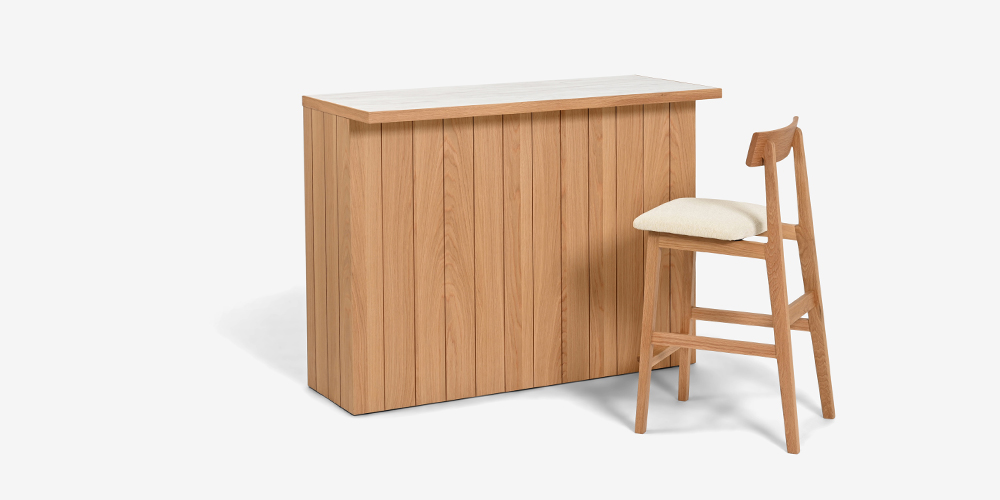 キッチンカウンター「VINE ヴィネ」幅120cm ホワイトオーク材