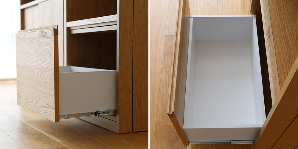 引出し収納（幅1500のみ）ホワイトオーク材