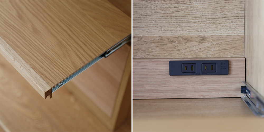 スライド棚（幅1500のみ）ホワイトオーク材