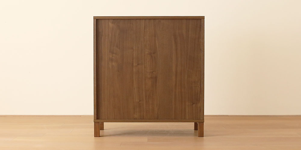 リビングチェスト「レッチェ」幅80cm ウォールナット材の背面