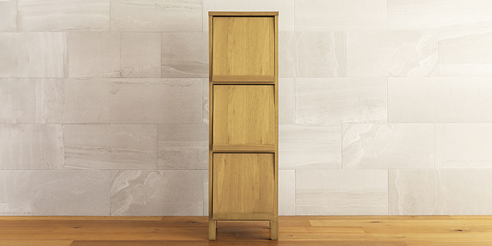 マガジンレコードラック「レッチェ」幅39.5cm ホワイトオーク材