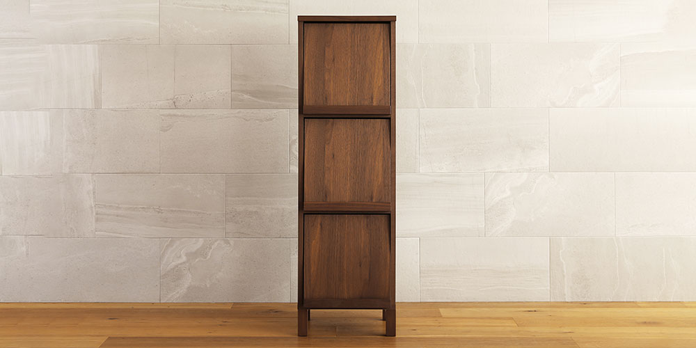 マガジンレコードラック「レッチェ」幅39.5cm ウォールナット材