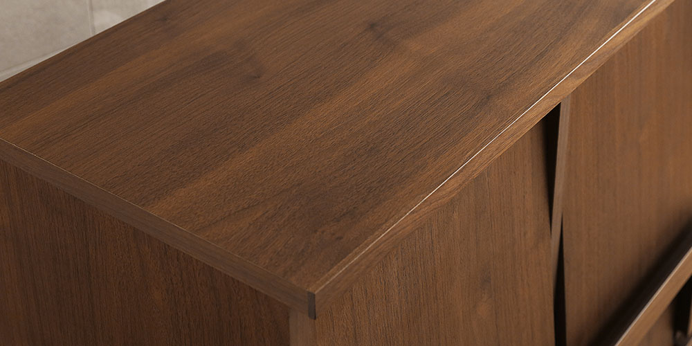 マガジンレコードラック「レッチェ」シリーズの木目アップ