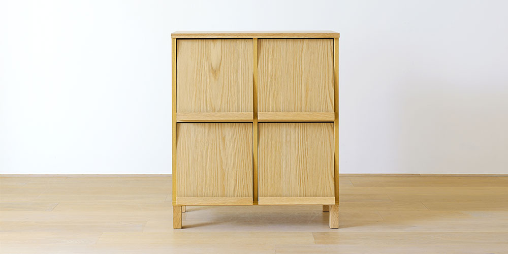 マガジンレコードラック「レッチェ」幅76.8cm ホワイトオーク材