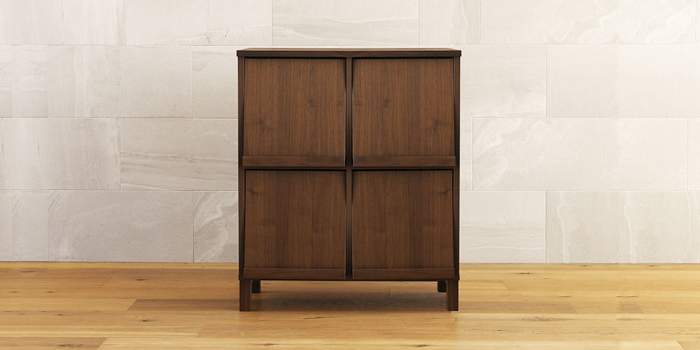 マガジンレコードラック「レッチェ」幅76.8cm ウォールナット材