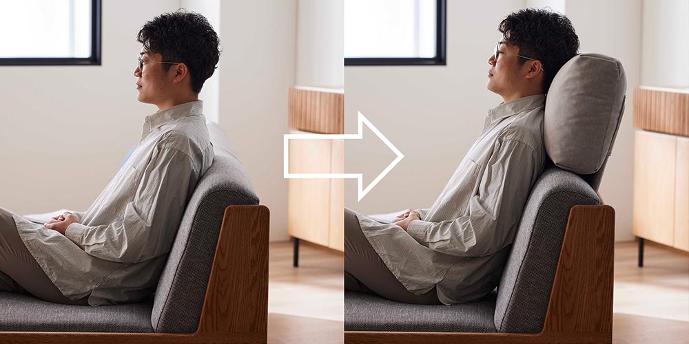 ヘッドレスト「ペットフレンドリー ごろ寝ソファ用」のソファ状態仕様イメージ