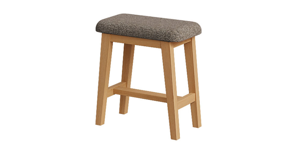 姿見ドレッサー「クラーク」WN色とスツールを合わせたイメージ