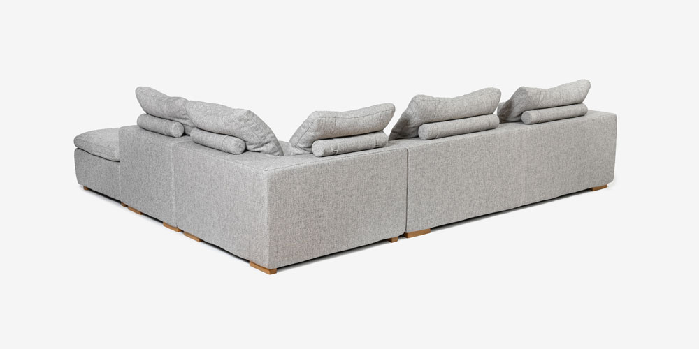 カウチソファ4点セット「Nソロモン」ユニットタイプ 布#B FE5 脚AN色 正面画像