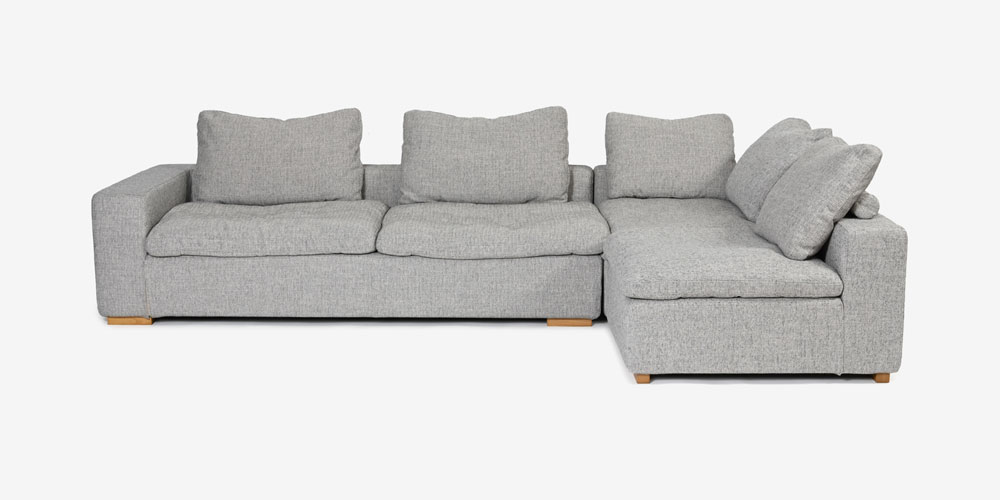 カウチソファ3点セット「Nソロモン」ユニットタイプ 布#B FE5 脚AN色 正面画像