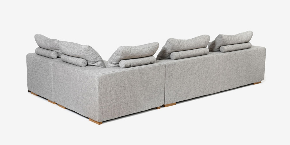 カウチソファ3点セット「Nソロモン」ユニットタイプ 布#B FE5 脚AN色 正面画像