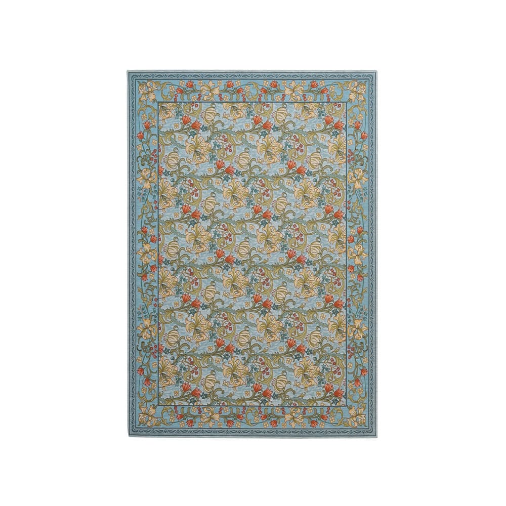 ラグ「ゴールデンリリーマイナー」ブルーの140ｘ200cm