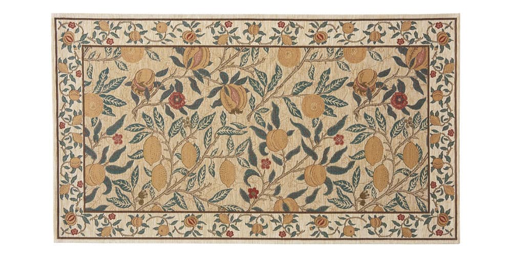 マット「フルーツ」イエローの67ｘ123cm