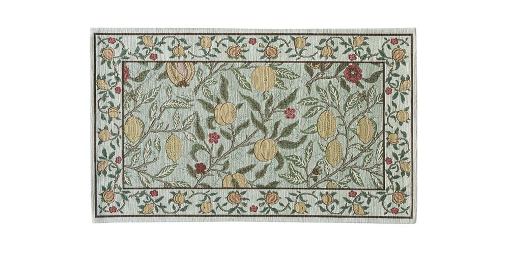 マット「フルーツ」グリーンの45ｘ75cm