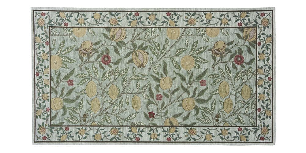 マット「フルーツ」グリーンの68ｘ123cm