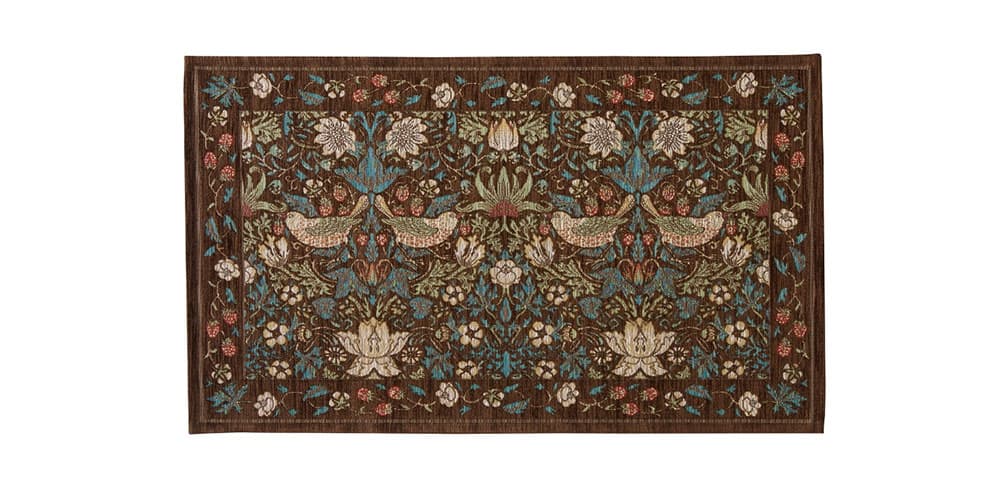 マット「いちご泥棒」ブラウンの45ｘ75cm