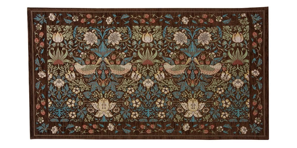 マット「いちご泥棒」ブラウンの67ｘ120cm