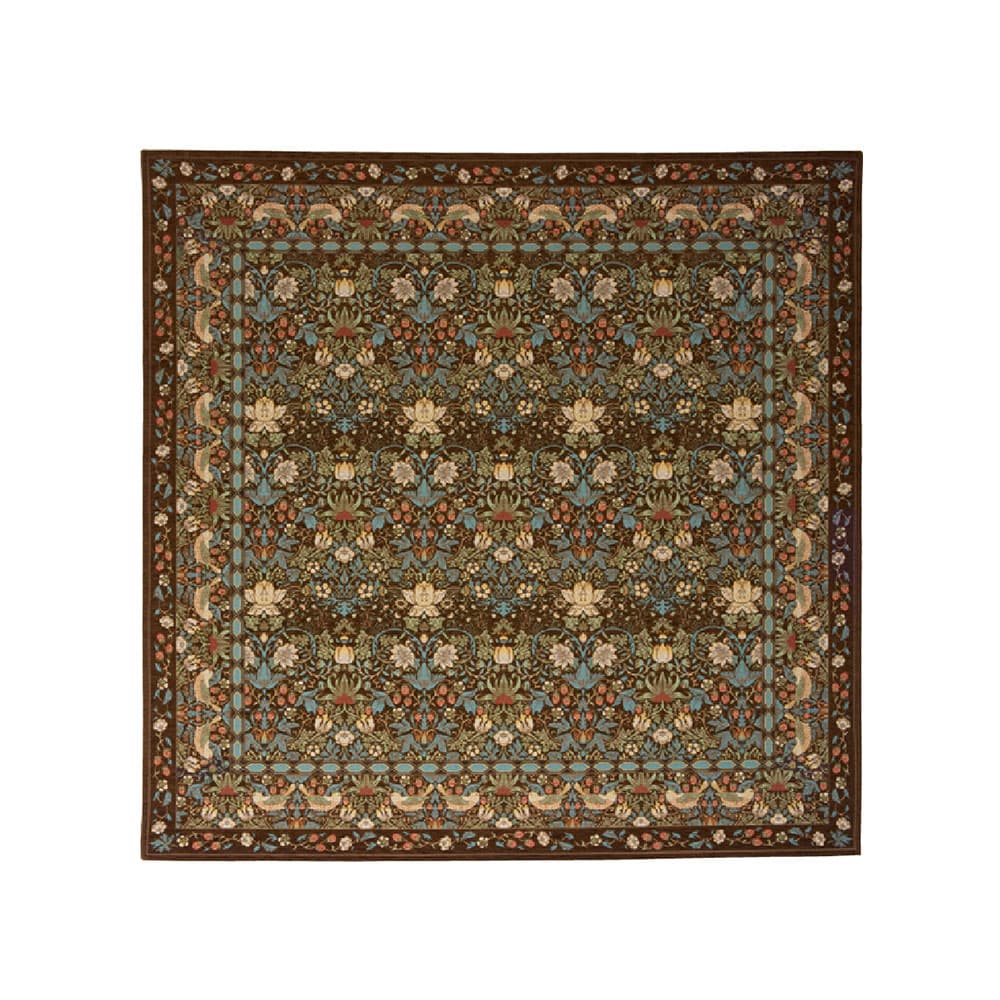 ラグ「いちご泥棒」ブラウンの200ｘ200cm