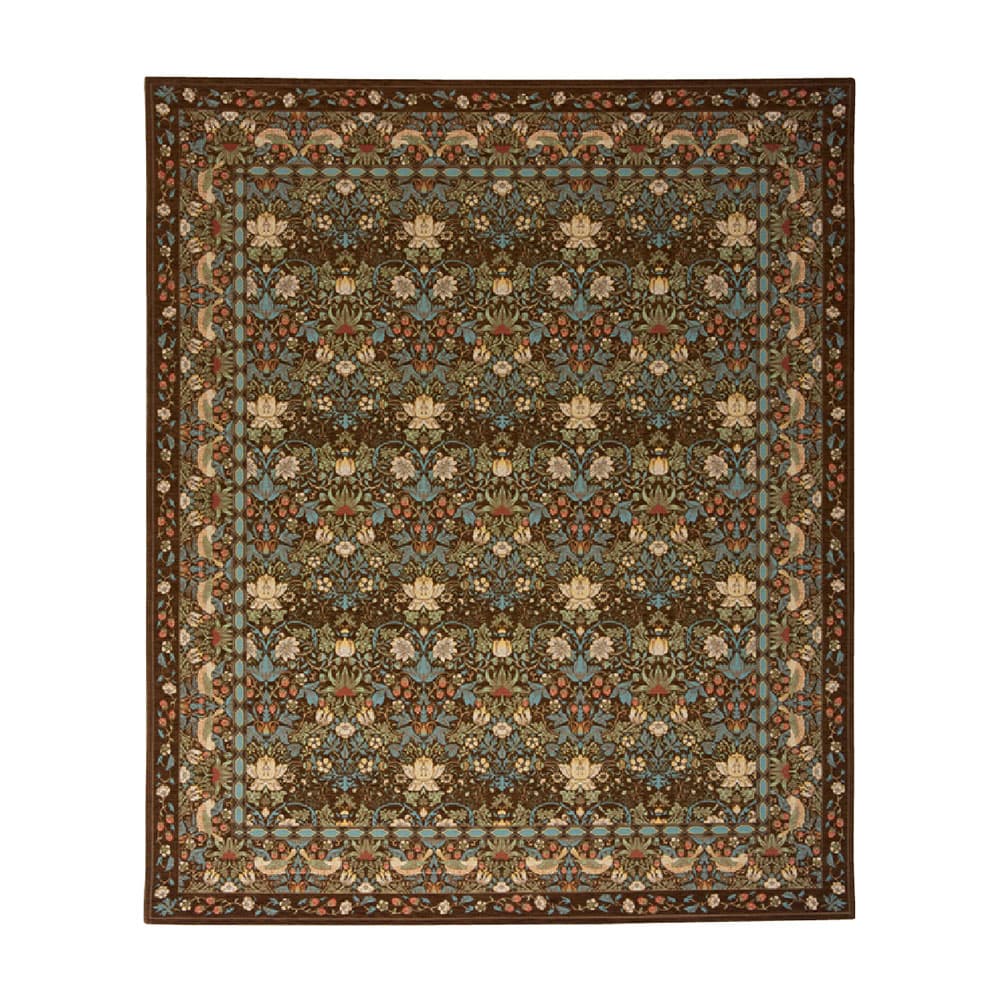 ラグ「いちご泥棒」ブラウンの200ｘ240cm