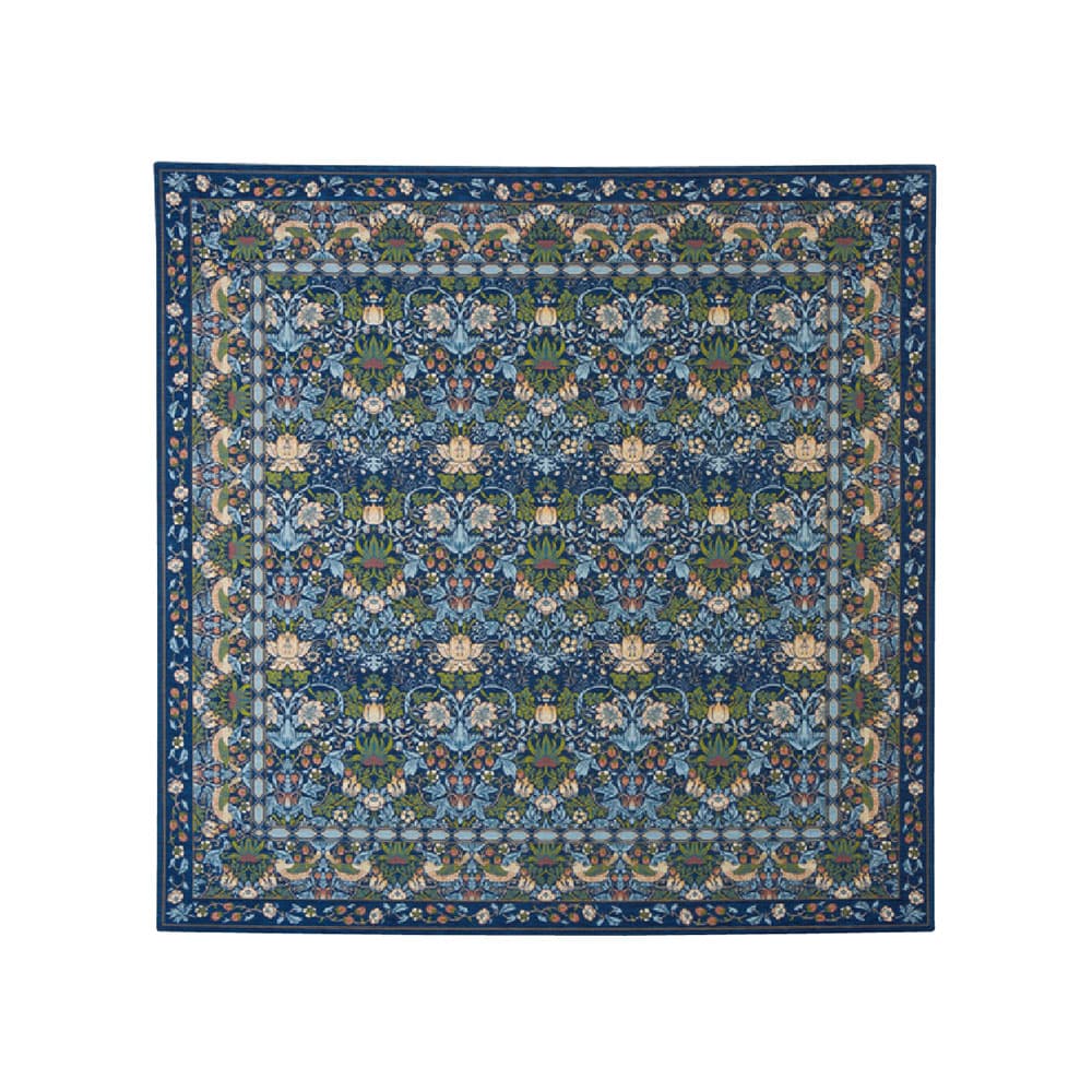 ラグ「いちご泥棒」ブルーの200ｘ200cm