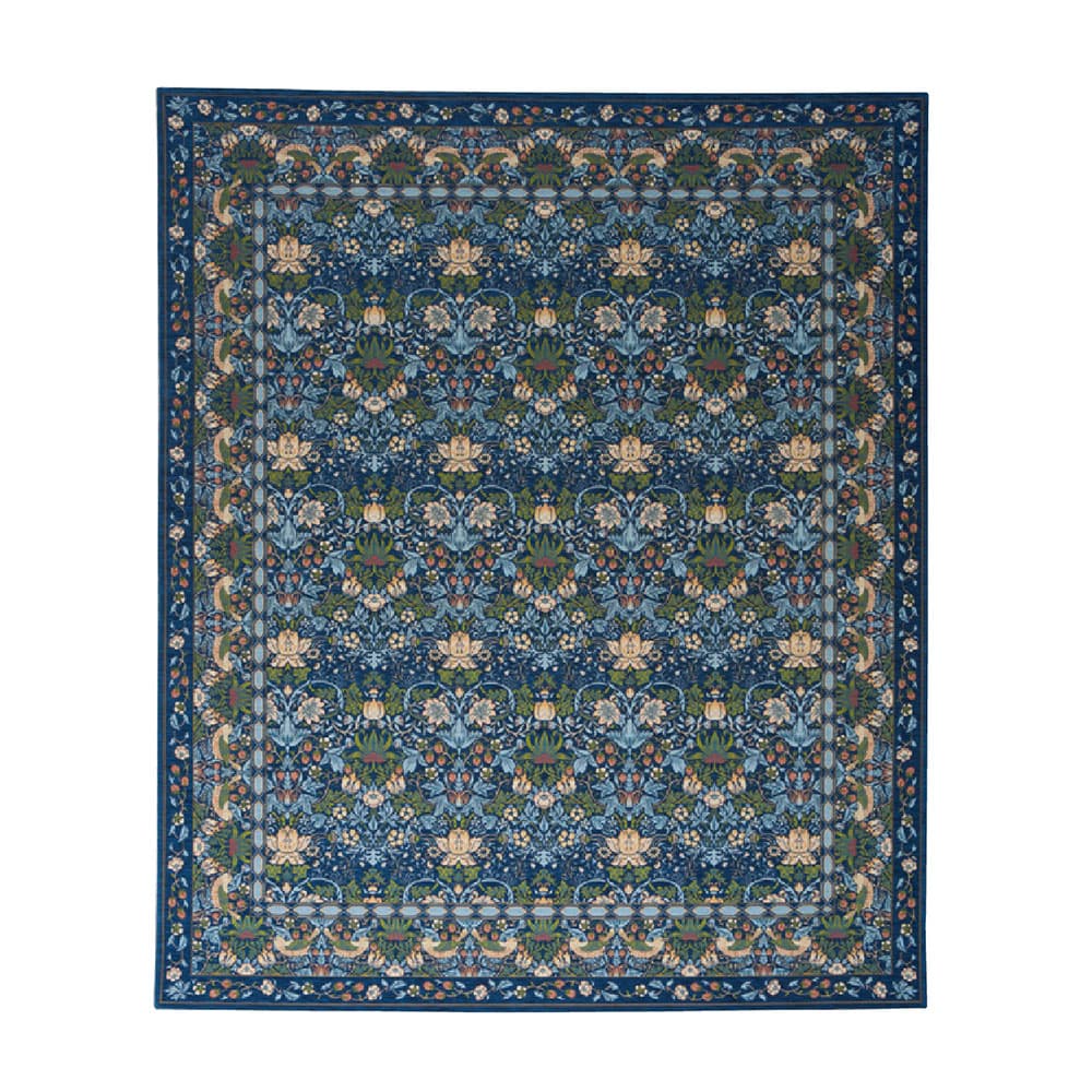 ラグ「いちご泥棒」ブルーの200ｘ240cm