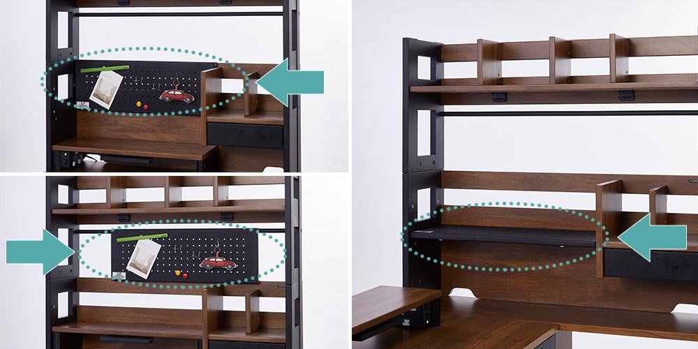 「ザ・デスクCDシリーズ」ハイタイプのスチール有孔パネル