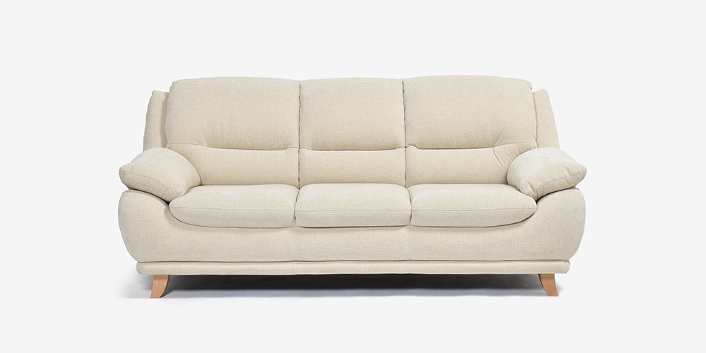 ソファ 3人掛け「オースチンKD」幅207cm 布#NDO 09 ベージュ色 正面画像