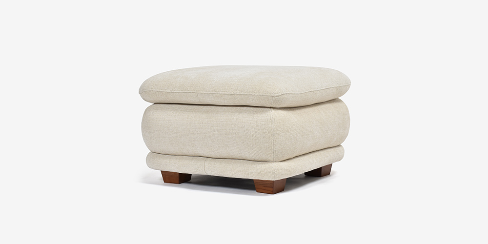 オットマン「オースチンKD」布#NDO 09 ベージュ色 斜め正面画像