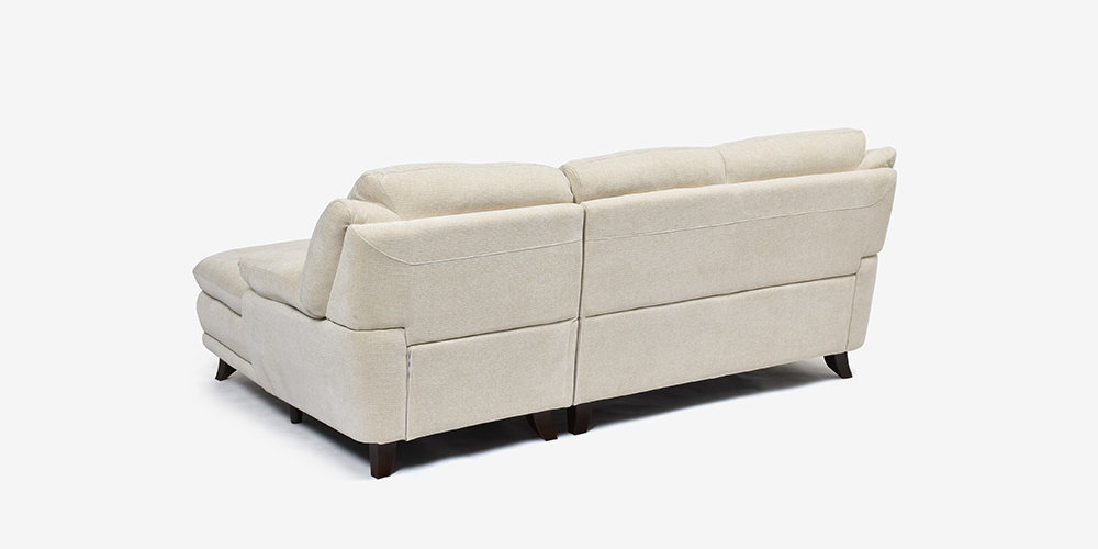 カウチソファ 向って右カウチ「オースチンKD」幅227cm 布#NDO 09 ベージュ色　背面画像