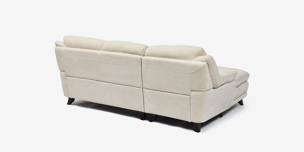 カウチソファ 向って左カウチ「オースチンKD」幅227cm 布#NDO 09 ベージュ色 背面画像