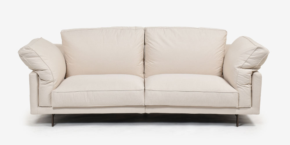 erba（エルバイタリア）ソファ「カモーリ」幅234cm 布アイボリーの正面