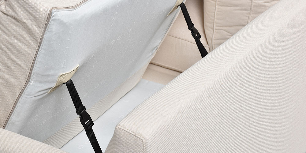 erba（エルバイタリア）ソファ「カモーリ」幅234cm 布アイボリーの肘