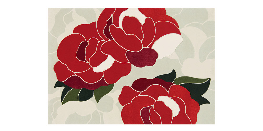 山形緞通 新古典ライン「牡丹」Mサイズ