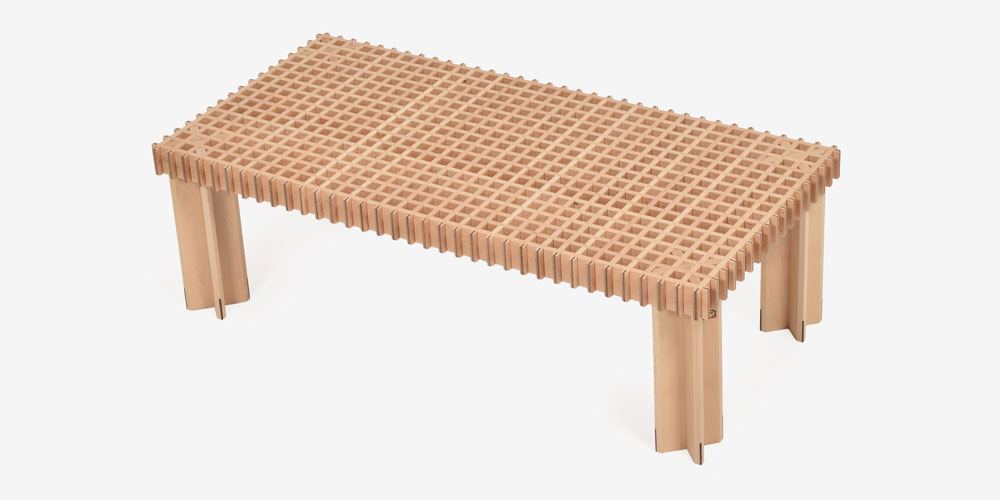 斜めカット画像　センターテーブル「kyoto」