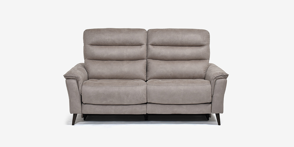 【正面画像】電動リクライニングソファ 3人掛け 幅190cm「レイーダ」布#B-946 シルバーグレー色