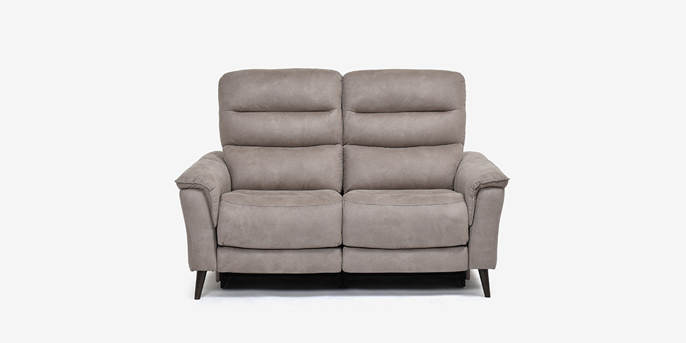 【正面画像】電動リクライニングラブソファ 2人掛け 幅160cm「レイーダ」布#B-946 シルバー色