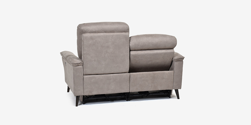 【背面画像(2)】電動リクライニングラブソファ 2人掛け 幅160cm「レイーダ」布#B-946 シルバー色